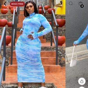 Want To Be Me Tie Dye Maxi Dress - Blue